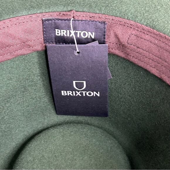 Brixton Messer Fedora Moss Green Large Optional Feather NWT main image 10